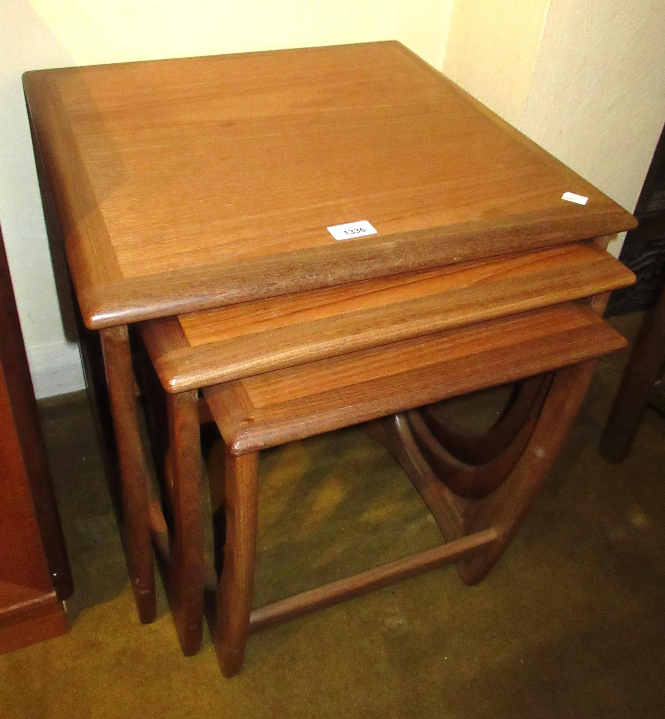 Nest of three mid 20th Century G Plan teak occasional tables