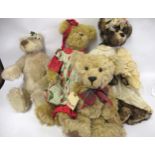 Two large Goose Creek Gloria Franks articulate teddy bears in dresses, 65cm high, together with