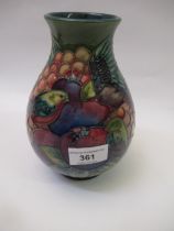 Moorcroft Finches pattern baluster form vase, 18.5cm high Some crazing all over, otherwise in good