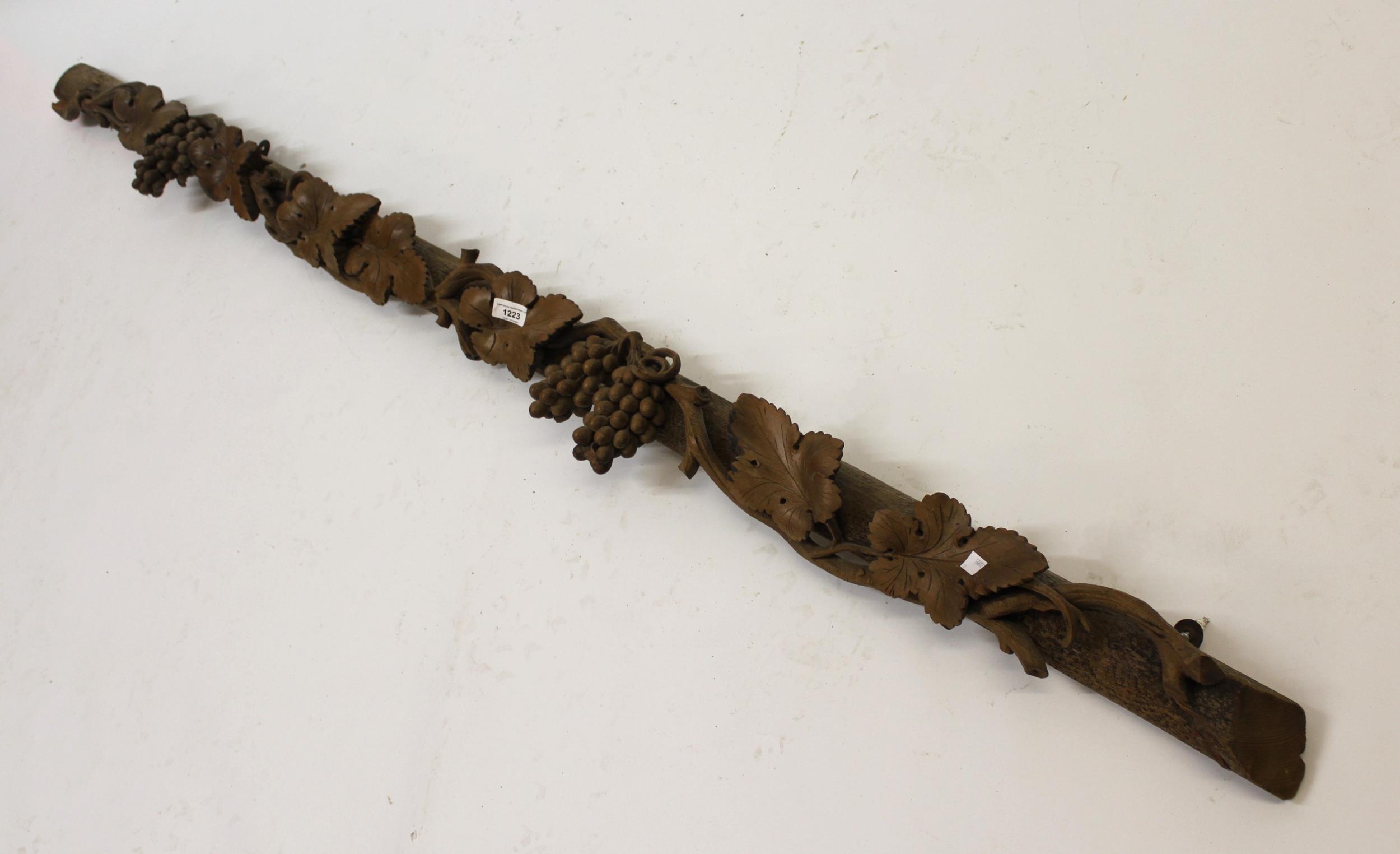 Large 19th Century Continental carved wooden overdoor in the form of a grapevine, probably Black - Image 2 of 2