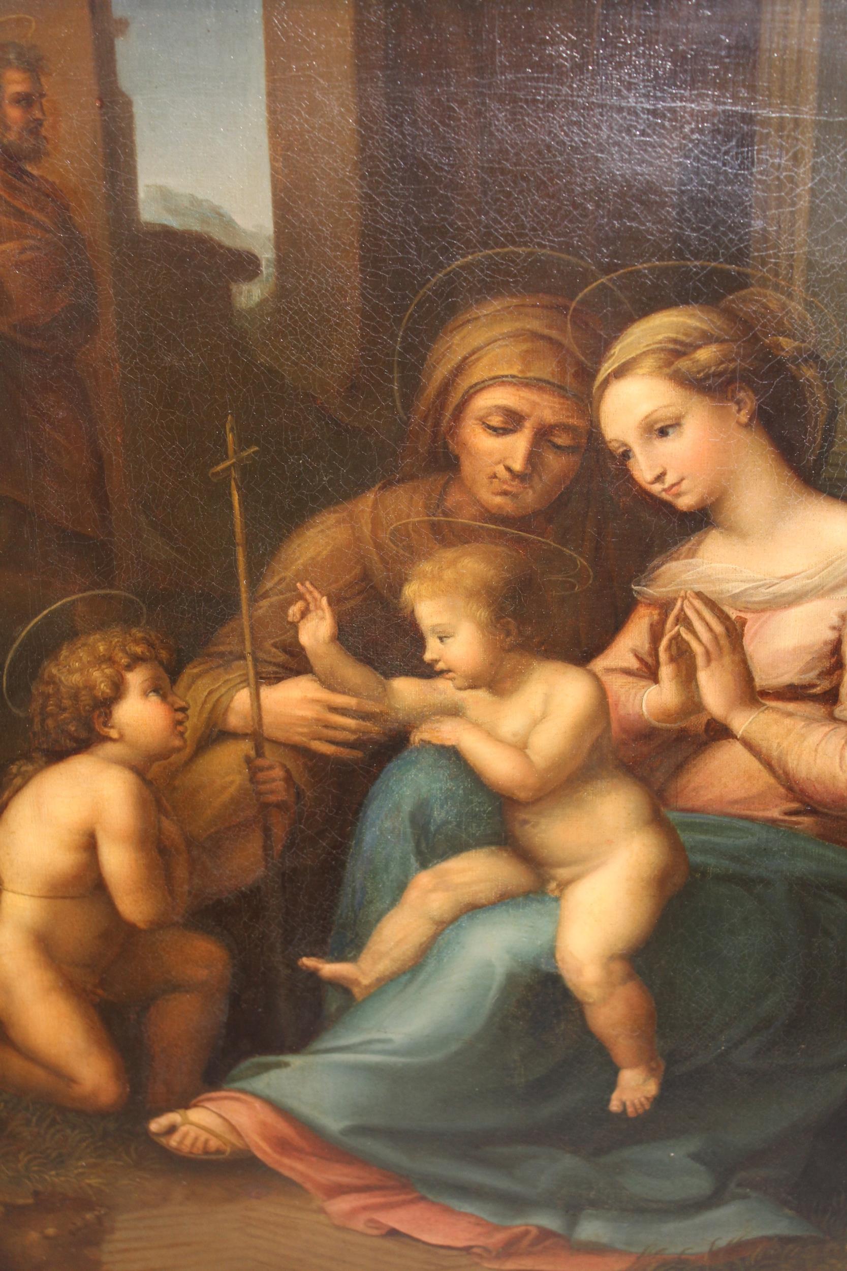 After Raphael, 18th / 19th Century oil on canvas, ' The Madonna Del Divino Amore ', 59 x 43cm,