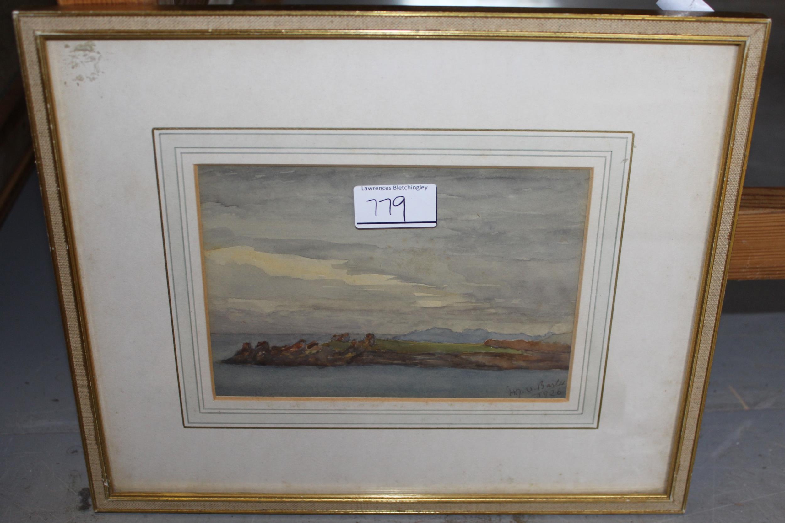 Pair of small framed watercolours, inscribed verso ' Lihou ', ' Abends ' and ' Morgens ', - Image 2 of 2