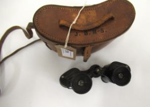 Pair military issue World War II binoculars by C. D. Vaughan, inscribed ' Large aperture stereo