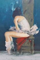 Donald Hamilton Fraser, signed limited edition lithograph, ' Seated Dancer ', 61cm x 47cm