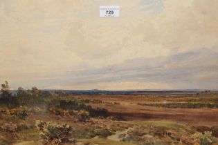 Harold (Harry) Sutton Palmer, watercolour, moorland landscape with a distant tor, signed Sutton