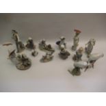 Collection of thirteen various glazed Lladro figures, mainly girls and boys but also to include