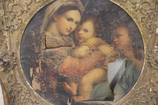 After Raphael, 19th Century oil on canvas, The Madonna, child and infant, John the Baptist (for