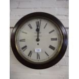 Early 20th Century mahogany cased wall clock, the painted dial having Roman numerals inscribed A.