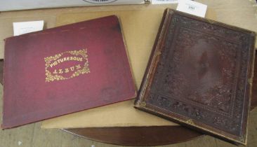 Fine 19th Century tooled leather journal, part used, many pages with embossed floral vignette