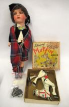 Mid 20th Century ' Muffin the Mule ' diecast metal puppet, with original box, together with an
