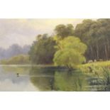 Two unframed oils on mahogany panel, river scene with cattle, signed Fred Dixey, and a lake scene