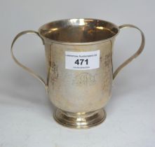 George III silver two handled cup, London 1787, 7oz t (repairs)