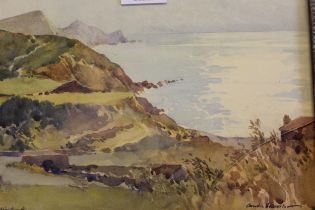 Arnold Beauvais, watercolour, view of Crackington Haven (Devon), signed and inscribed, 20 x 28cm,