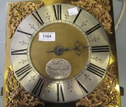 Mahogany cased wall clock with a single train thirty hour movement, signed John Brooksted,