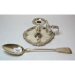 Victorian Glasgow silver Fiddle pattern tablespoon 1842, 3.8oz t, together with a 19th century