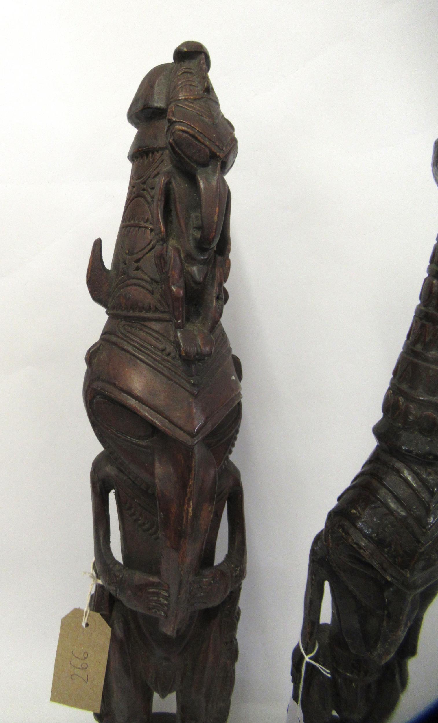 Two Papua New Guinea carved wooden Sepik ancestral figures - Image 4 of 5