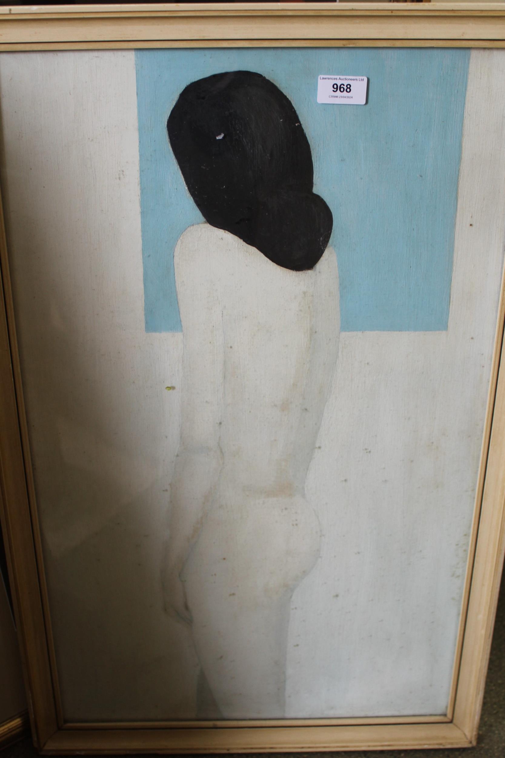 20th Century oil on board, study of a nude female, unsigned, inscribed verso, together with an - Image 2 of 3