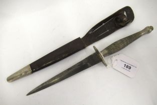 World War II era Commando dagger, the blade marked Wilkinson Sword, London, ' The F-S Fighting Knife