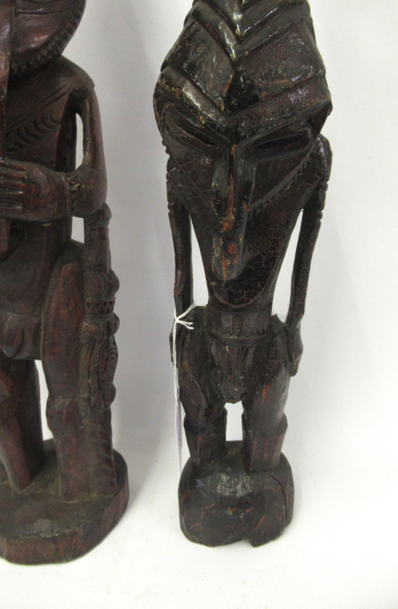 Two Papua New Guinea carved wooden Sepik ancestral figures - Image 3 of 5