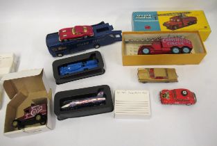 Corgi 1121 Chippendale's Circus crane truck, boxed, together with a Corgi car transporter and
