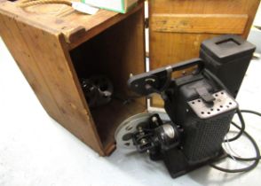Kodascope model A projector in original wooden box with reels (for re-wiring)