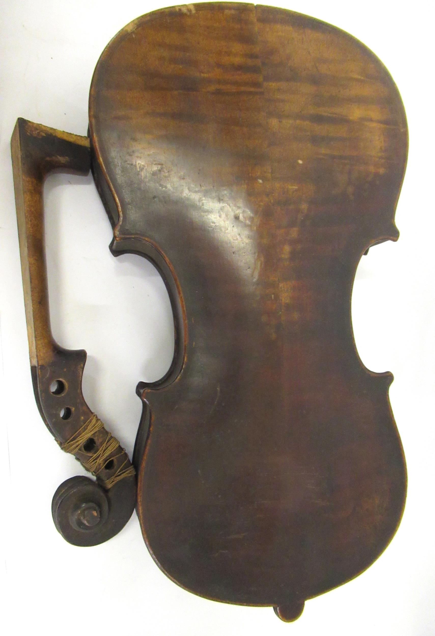 Violin bearing a Stradivarius label (for restoration) - Image 2 of 2