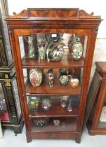 Fine quality 19th Century mahogany display cabinet stamped Shoolbred & Co., the shaped carved and