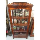 Fine quality 19th Century mahogany display cabinet stamped Shoolbred & Co., the shaped carved and