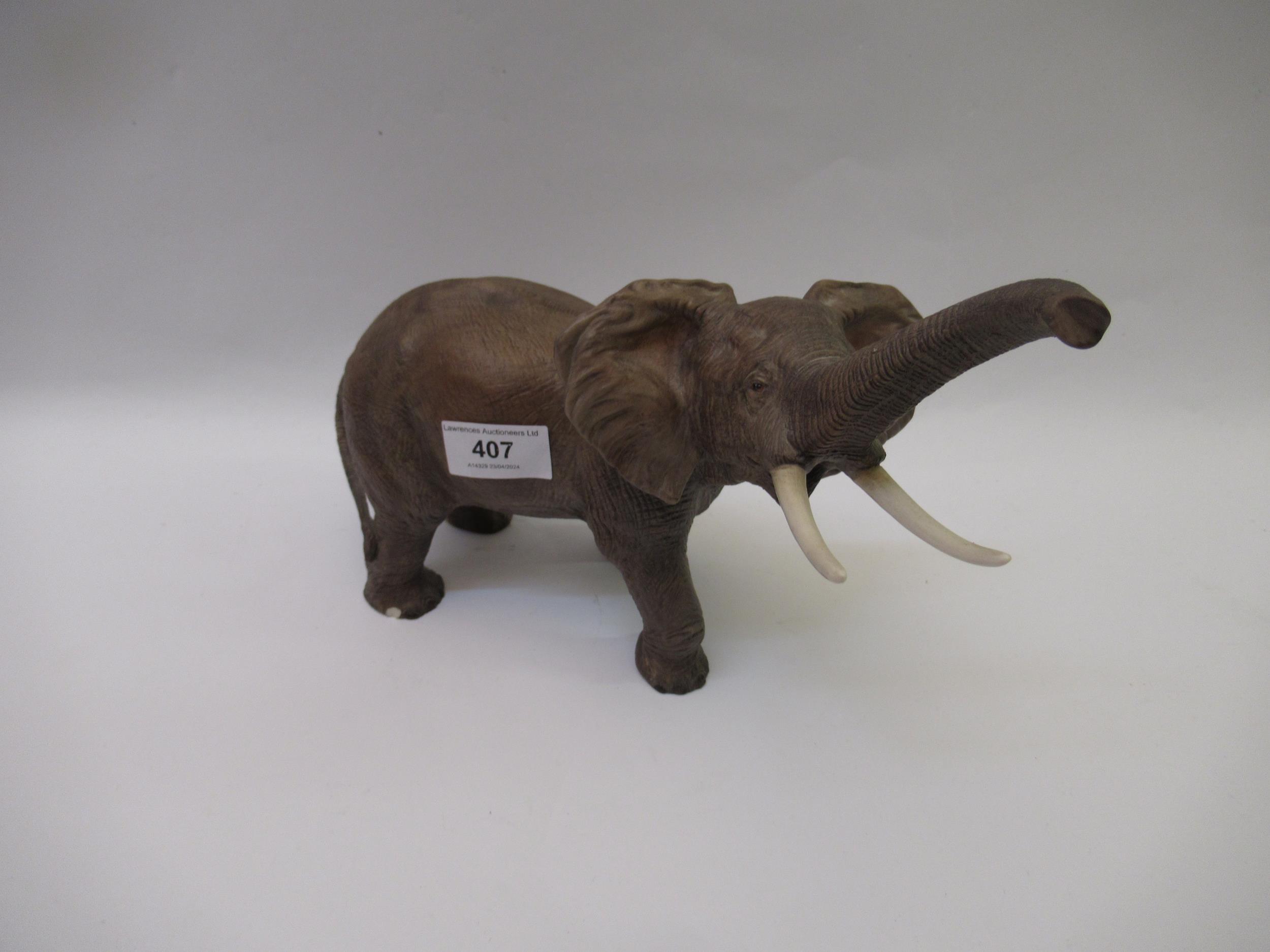 Aynsley porcelain model of an African bull elephant by John Aynsley 1975 (chip to foot)