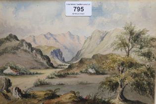 19th Century English school, watercolour inscribed verso ' Saddleback from the Vale of St. John ',