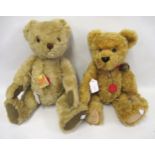 Two Hermann late 20th century articulated plush teddy bears with growlers and original labels