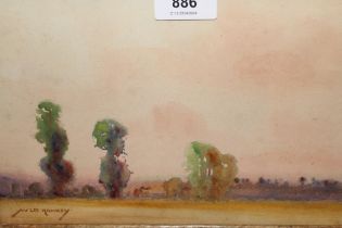 W. Lee Hankey, signed watercolour, view across to a wooded landscape, 18 x 25cm