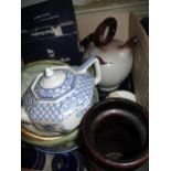 Miscellaneous quantity of porcelain, including a German vase, boxed Royal Doulton teaware and