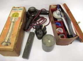 Box containing a quantity of miscellaneous items including a 1970's Dymo identification sticker