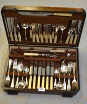 Six place setting silver plated Old English pattern canteen of cutlery