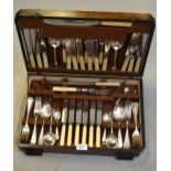 Six place setting silver plated Old English pattern canteen of cutlery