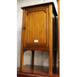 Mahogany bedside cabinet with single fielded panel door, 38cm wide, together with another two door