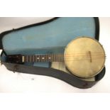 Early 20th century Jetelele (banjolete) with instructions, in original case