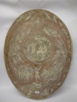 Large Incolay composite Coralay Classics shield depicting John Milton's Paradise Lost, after Morel-