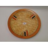 Crown Ducal Charlotte Rhead style circular pottery wall charger, with orange border, 36cm diameter