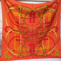Hermes, Paris, silk scarf ' Grand Manege ' by Henri D'Origny, 90cm square In good condition,
