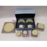 Group of five Wedgwood primrose and white Jasperware boxes etc., including four boxed, together with