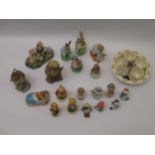 Collection of various small figures including Beswick Beatrix Potter, Goebel, Pendelfin, Bunnykins