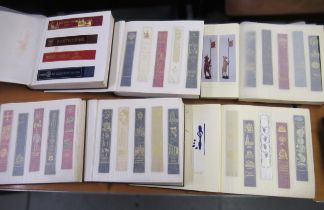 Six large albums containing extensive collection of leather and other bookmarks