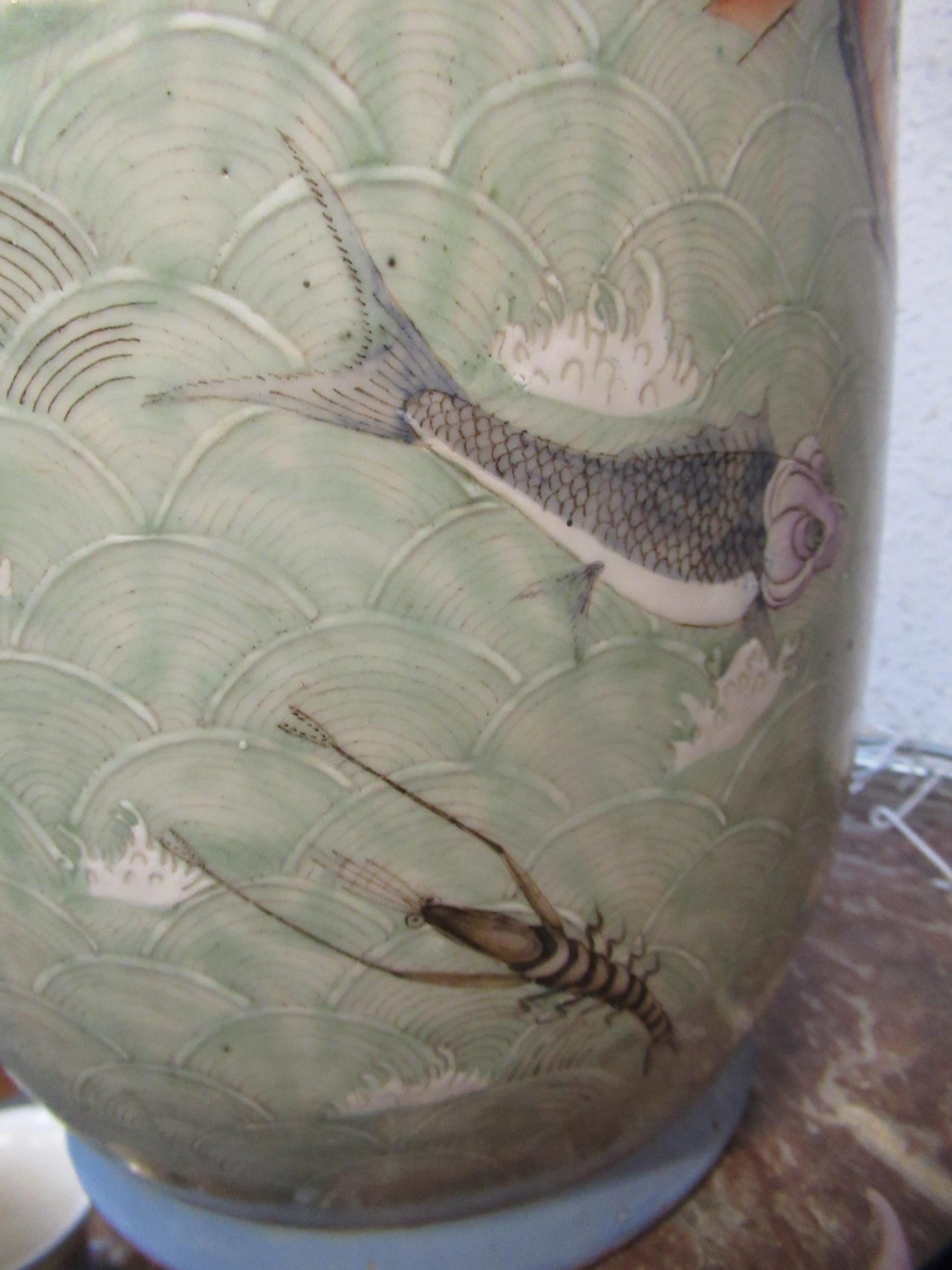 Large 19th Century Chinese famille rose baluster form vase decorated with a continuous scene of - Image 16 of 16