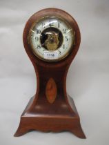 Large mahogany shell inlaid Eureka electric clock, the circular dial with Arabic numerals, inscribed