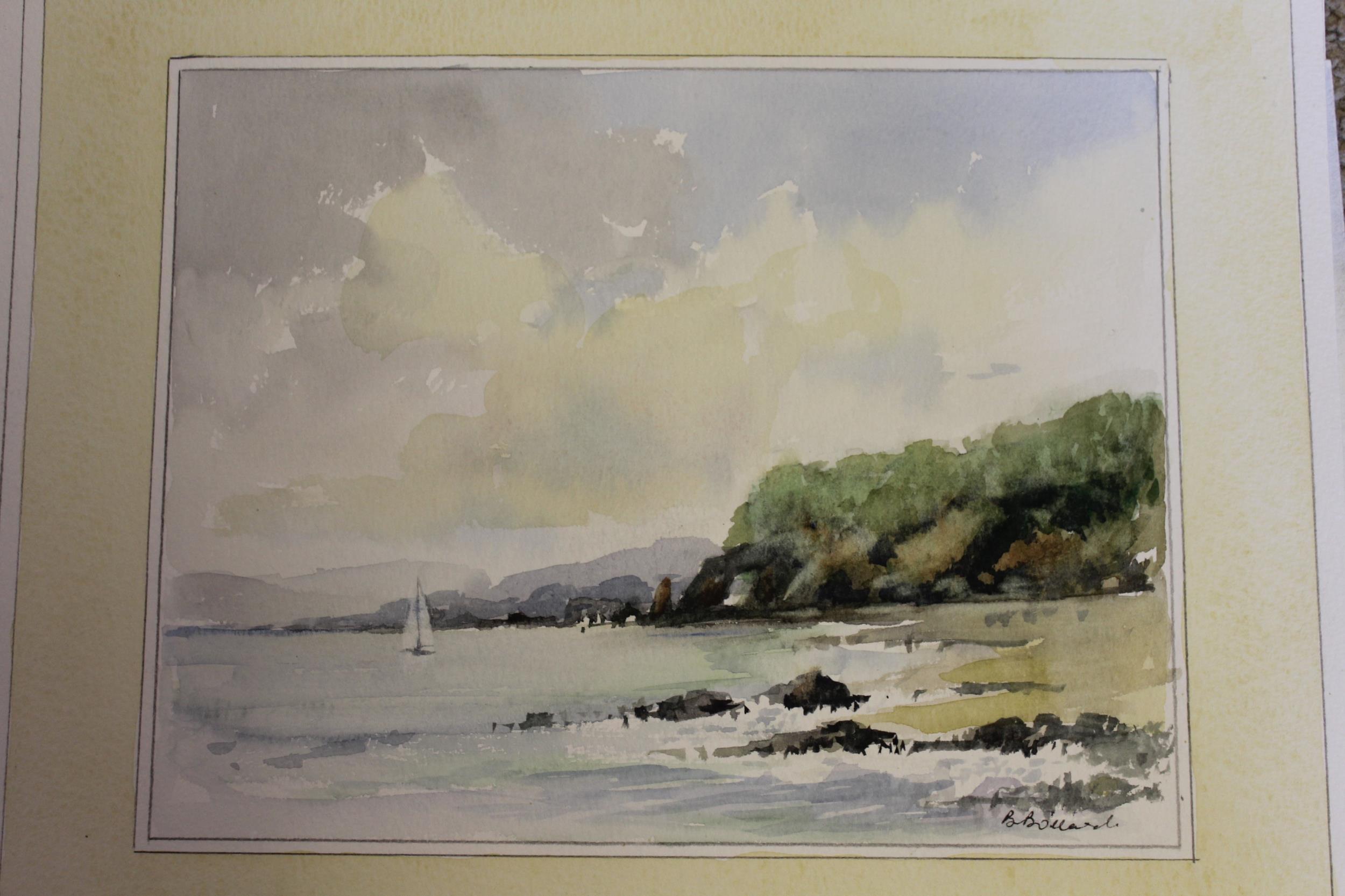 B. Bollard, two small framed watercolours, South Devon scenes, together with various unframed - Image 6 of 10