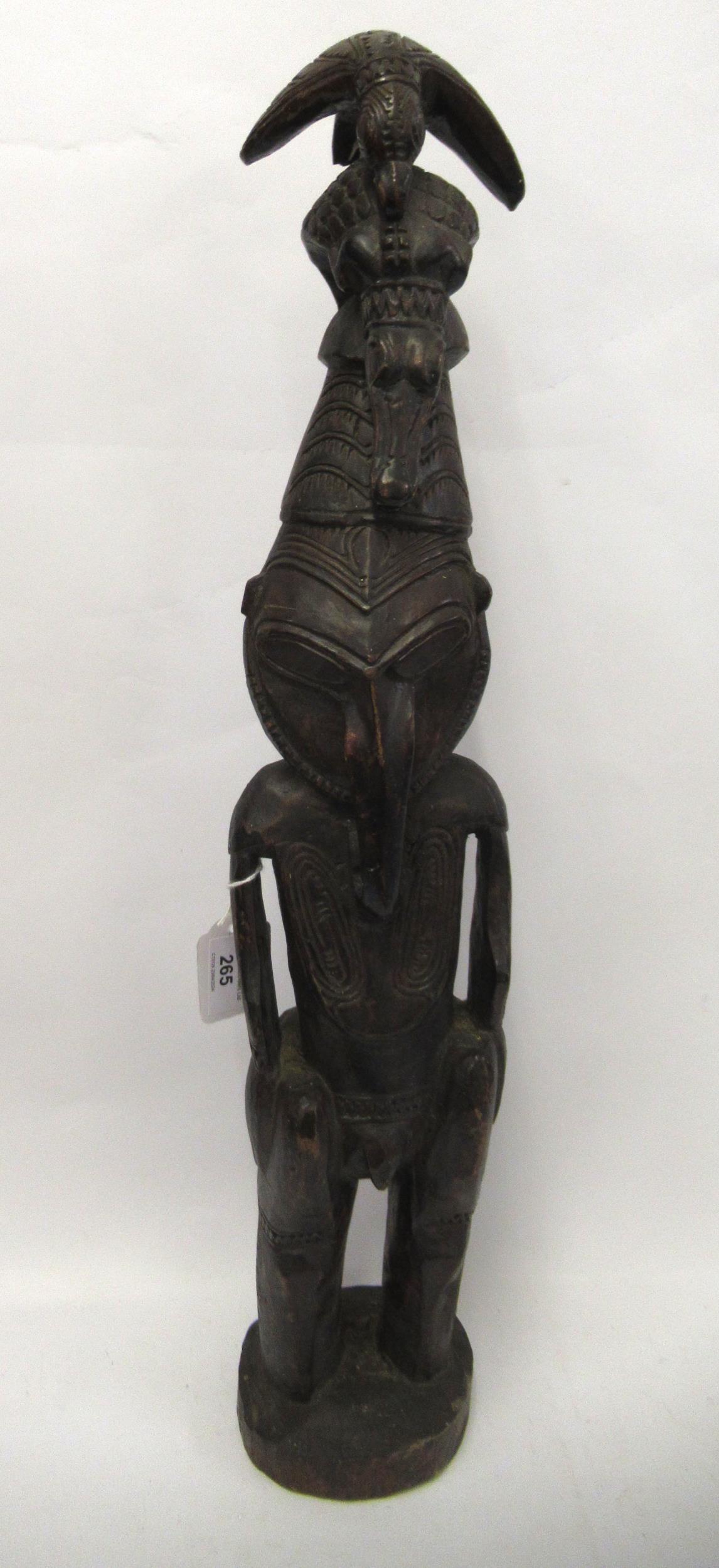 Papua New Guinea, carved wooden Sepik ancestral figure