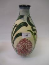 Large modern Moorcroft vase with stylised floral decoration on an ivory ground, dated 2006, 32cm