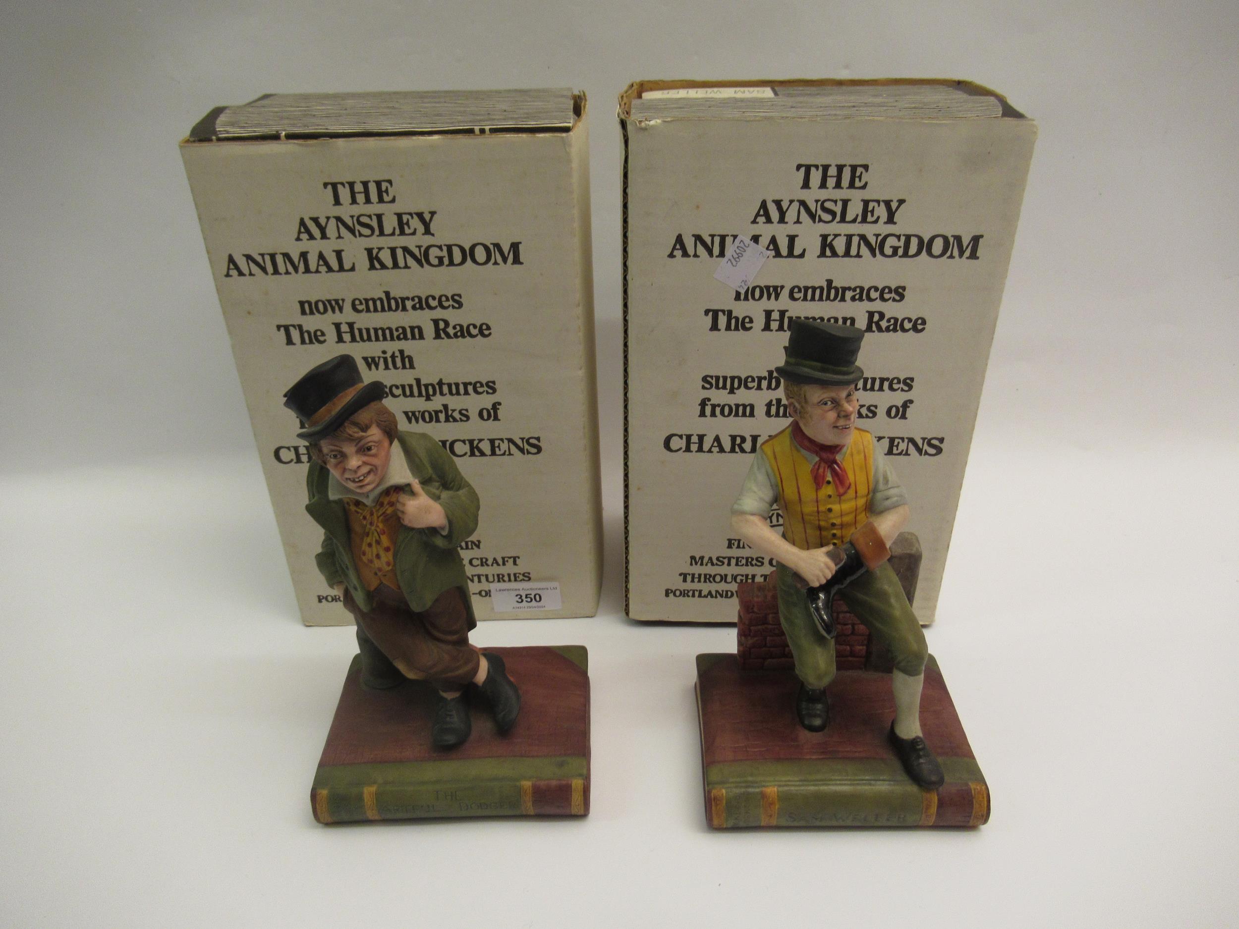 Two Aynsley Animal Kingdom figures, ' The Artful Dodger ' and ' Sam Weller ', in original boxes